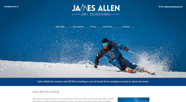 ski instructor website design