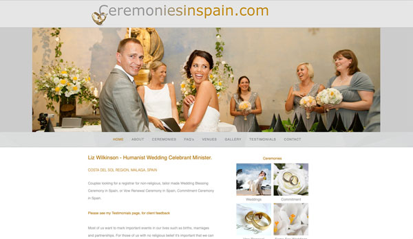 wedding celebrant website design